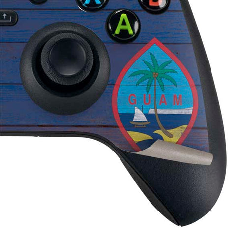 Guam Flag Dark Wood Xbox Series X Bundle Skin